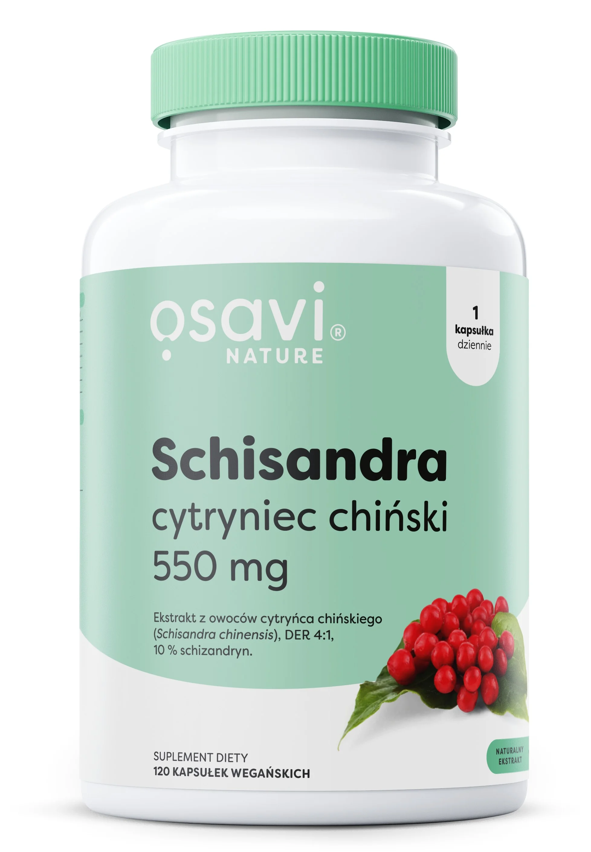 Osavi Schisandra Cytryniec Chiński 550 mg 120 kapsułek wegańskich