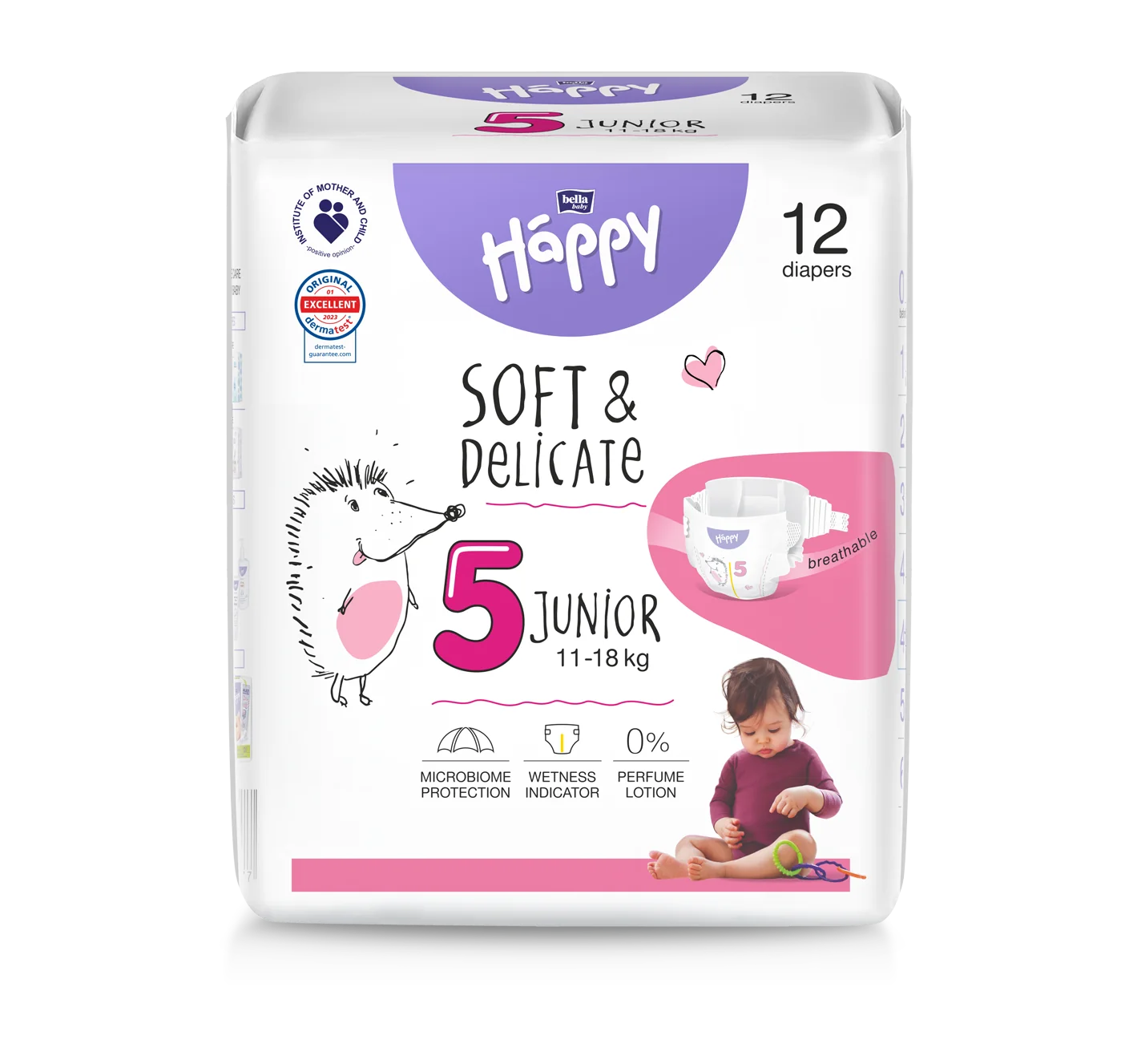 Bella Baby Happy Junior pieluszki 11-18 kg, 12 szt.