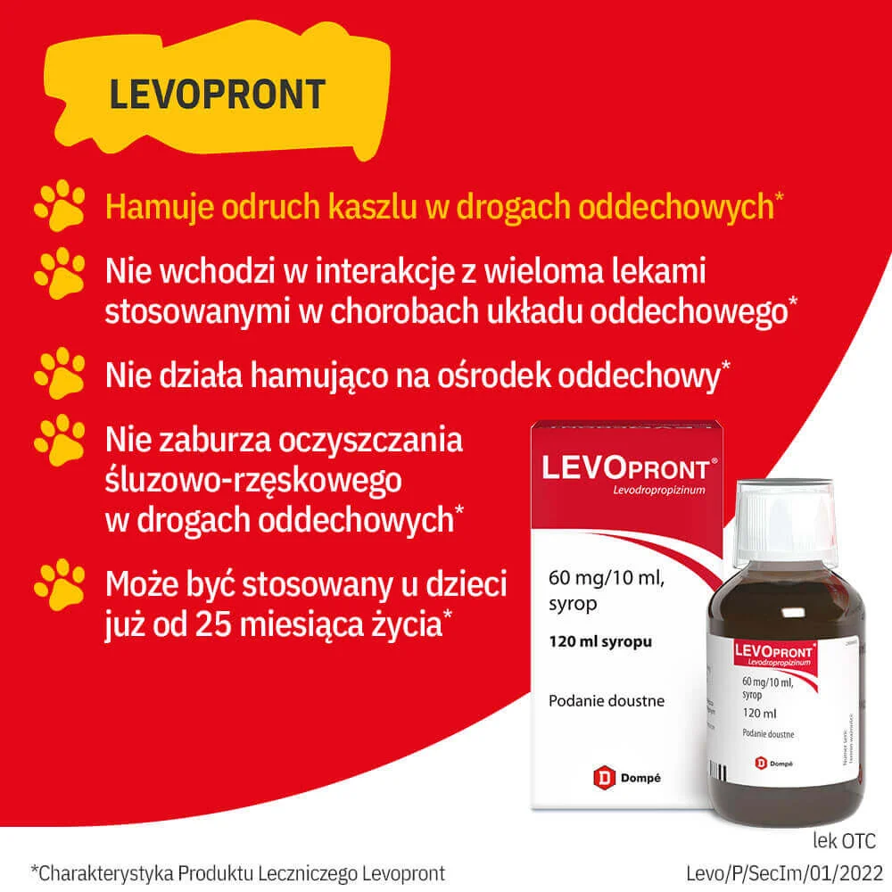 Levopront, 60 mg/10 ml, syrop 120 ml 