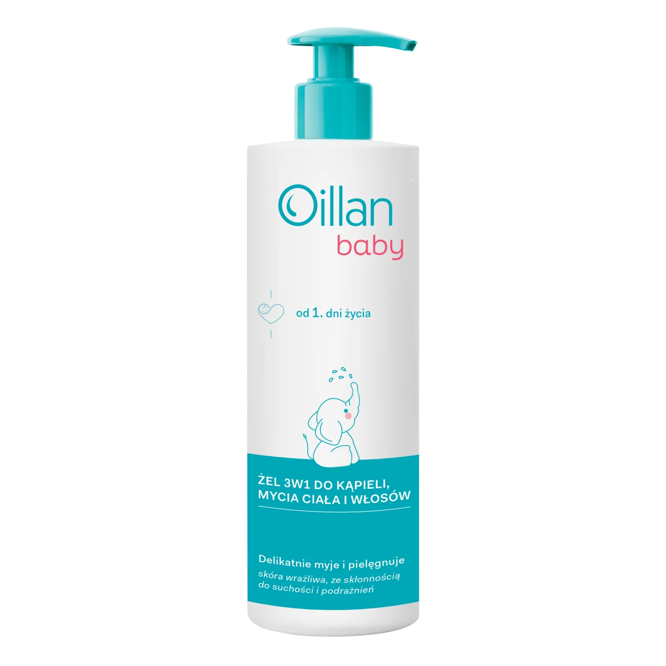 Oillan Baby żel 3w1 do kąpieli, mycia ciała i włosów, 400 ml