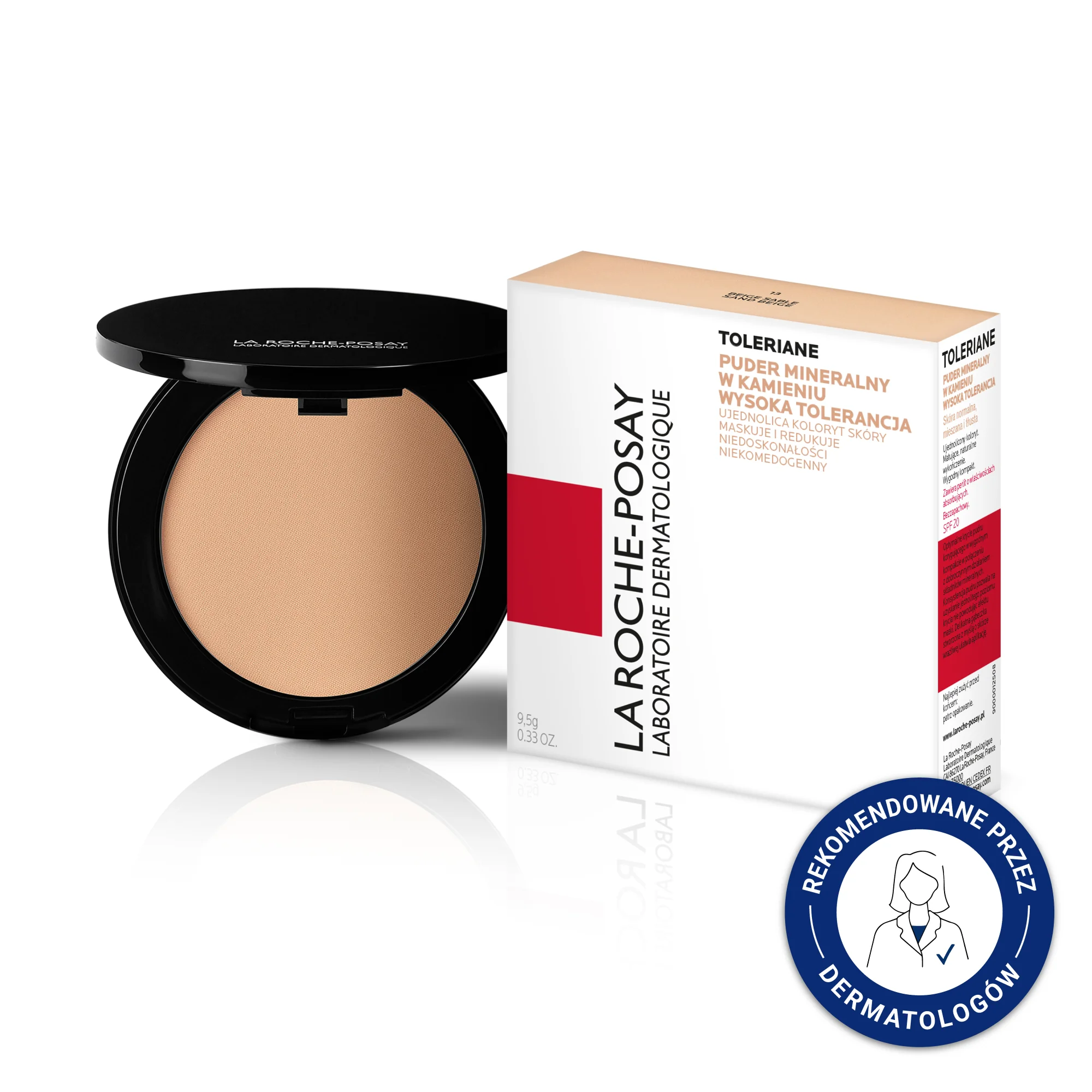 La Roche-Posay Toleriane Teint, puder mineralny w kamieniu SPF 25, nr 13, piaskowy beż, 9,5 g 
