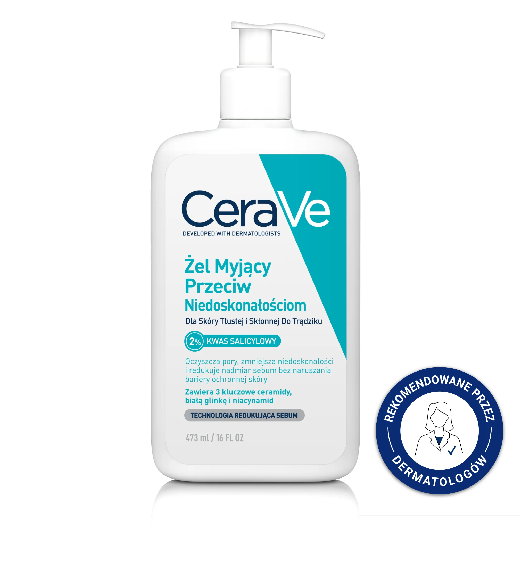 CeraVe żel myjący przeciw niedoskonałościom, 473 ml