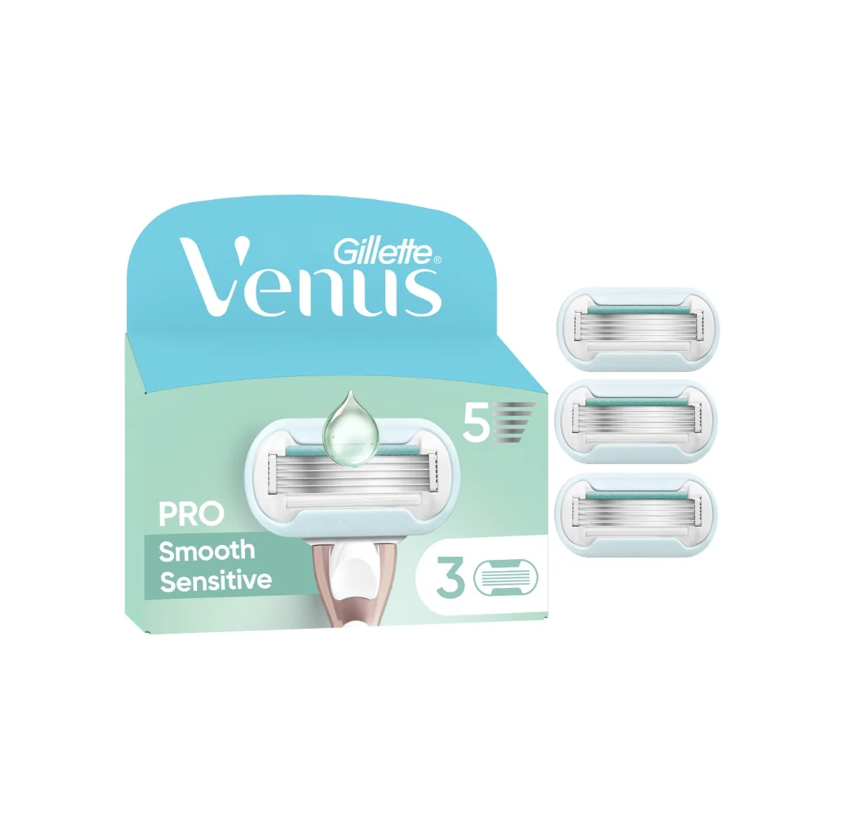 Gillette Venus Pro Smooth Sensitive wkłady do maszynki, 3 sztuki