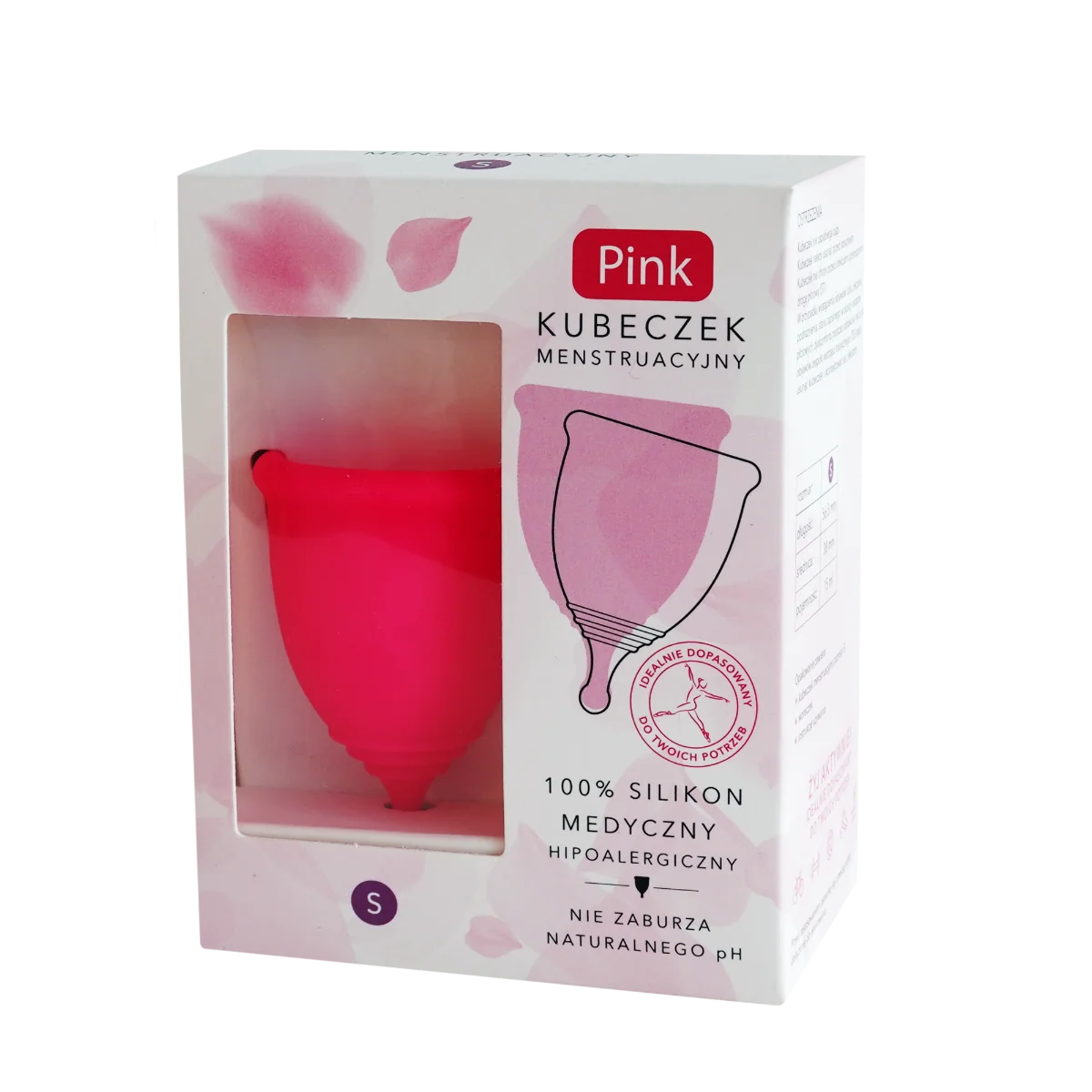 PINK Kubeczek menstruacyjny rozmiar S, 1 sztuka