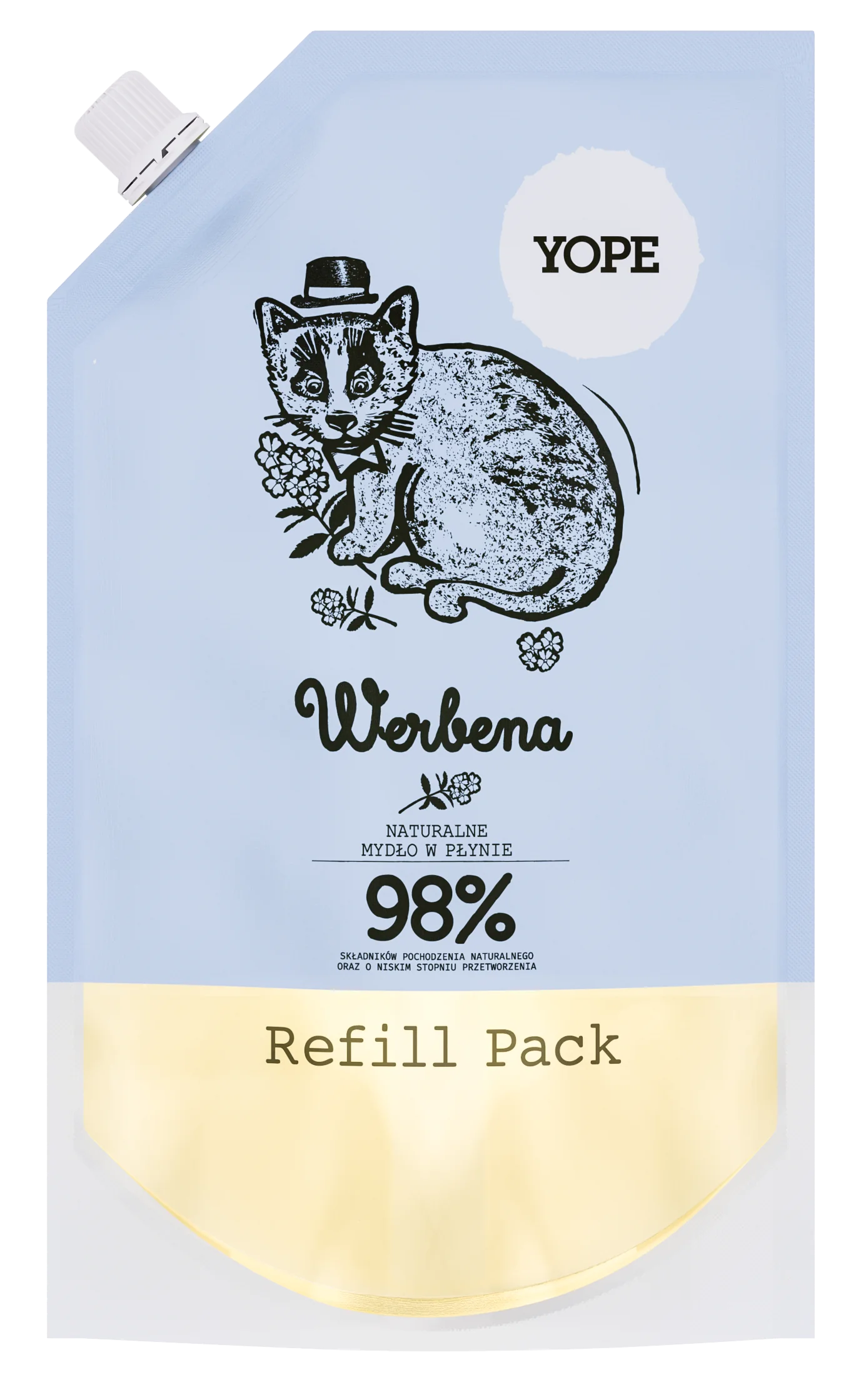 YOPE wkład uzupełniający mydło w płynie werbena, Refill, 500 ml