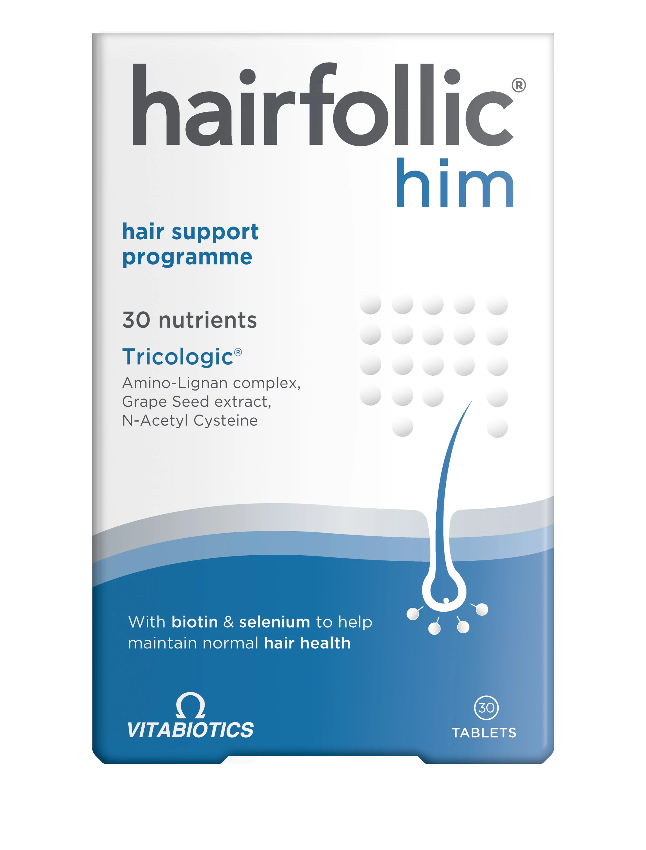 Vitabiotics Hairfollic Him 30 tabletek