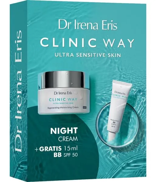 Dr Irena Eris Zestaw Clinic Way Nawilżenie krem na noc, 50 ml + krem BB SPF 50, 15 ml