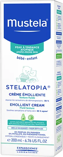 Mustela Stelatopia, krem regenerująco-zmiękczający do skóry suchej i atopowej, 200 ml 