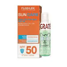 FlosLek Sun Care Anti-Spot, żel ochronny + FlosLek MistLove, łagodząca mgiełka ogórek aloes, 30 ml + 30 ml