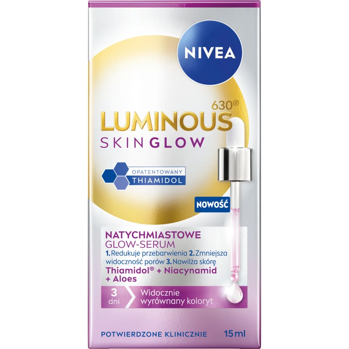 Nivea Luminous630 Skin Glow natychmiastowe glow-serum, 15 ml