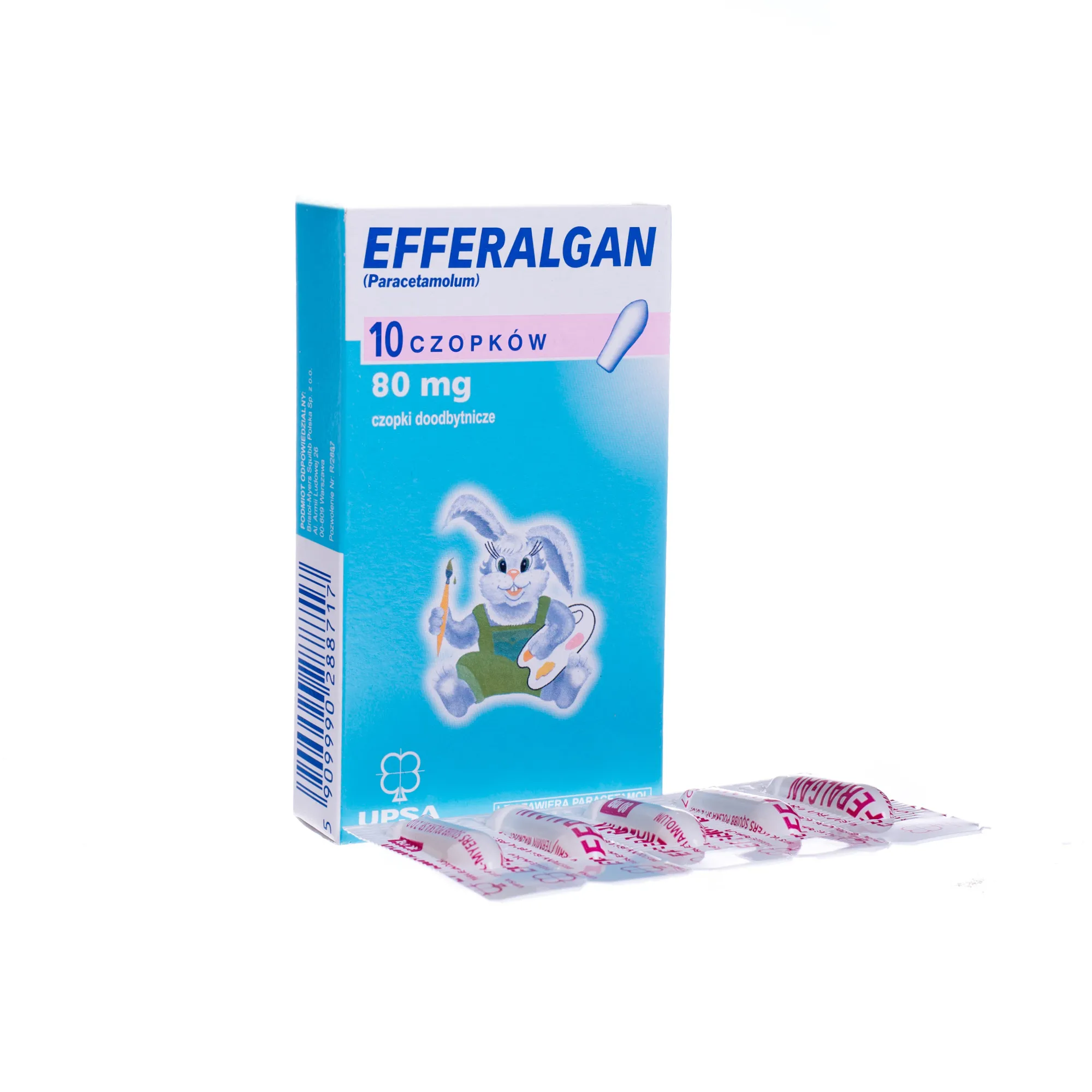 Efferalgan 80 mg Paracetamolum , 10 czopków doodbytniczych