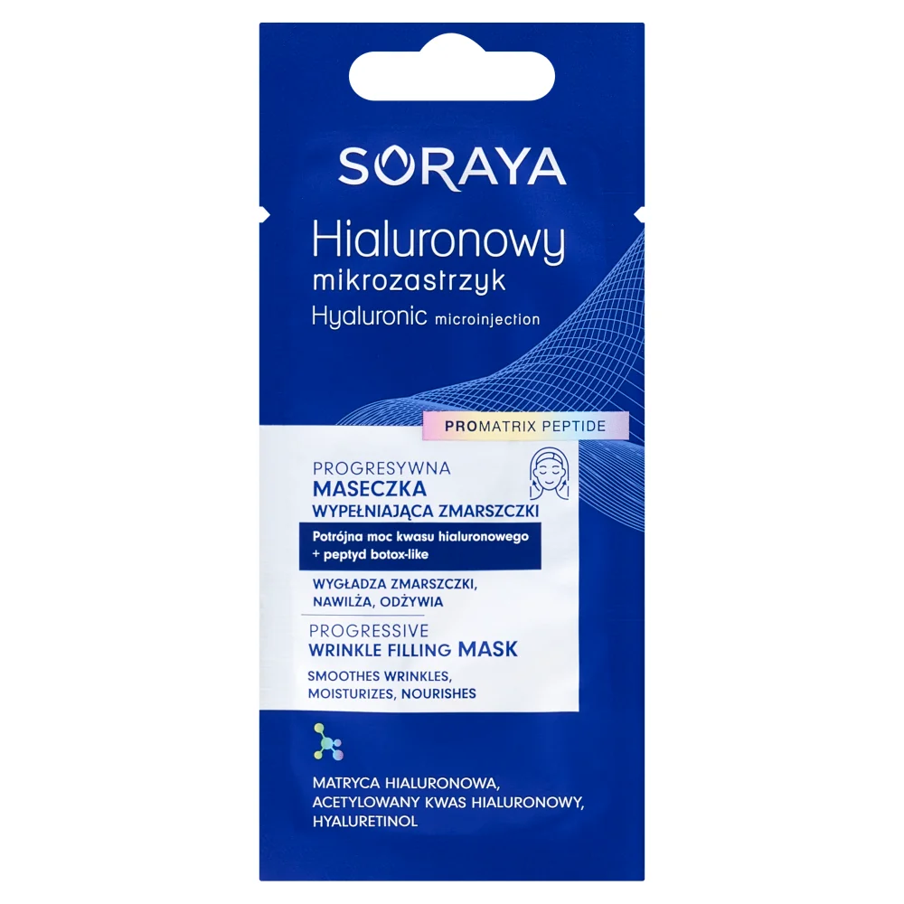 Soraya Hialuronowy Mikrozastrzyk progresywna maseczka wypełniająca zmarszczki, 8 ml