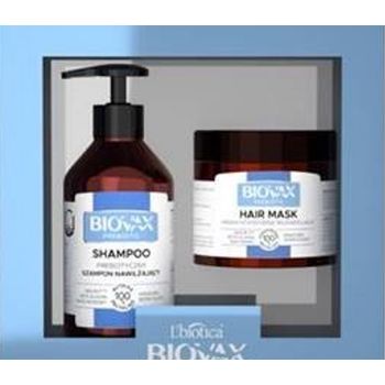 Biovax Prebiotic zestaw kosmetyków: prebiotyczny szampon nawilżający + maska intensywnie regenerująca, 200 ml + 250 ml 