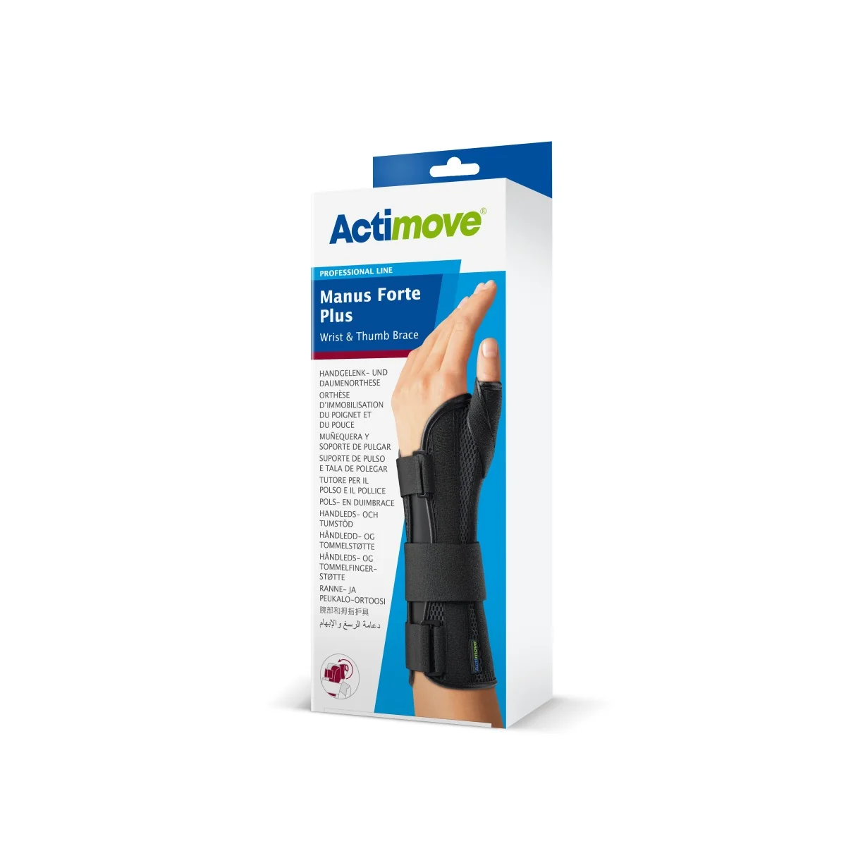Actimove Professional Line orteza nadgarstka i kciuka prawa rozmiar S/M czarna, 1 szt.