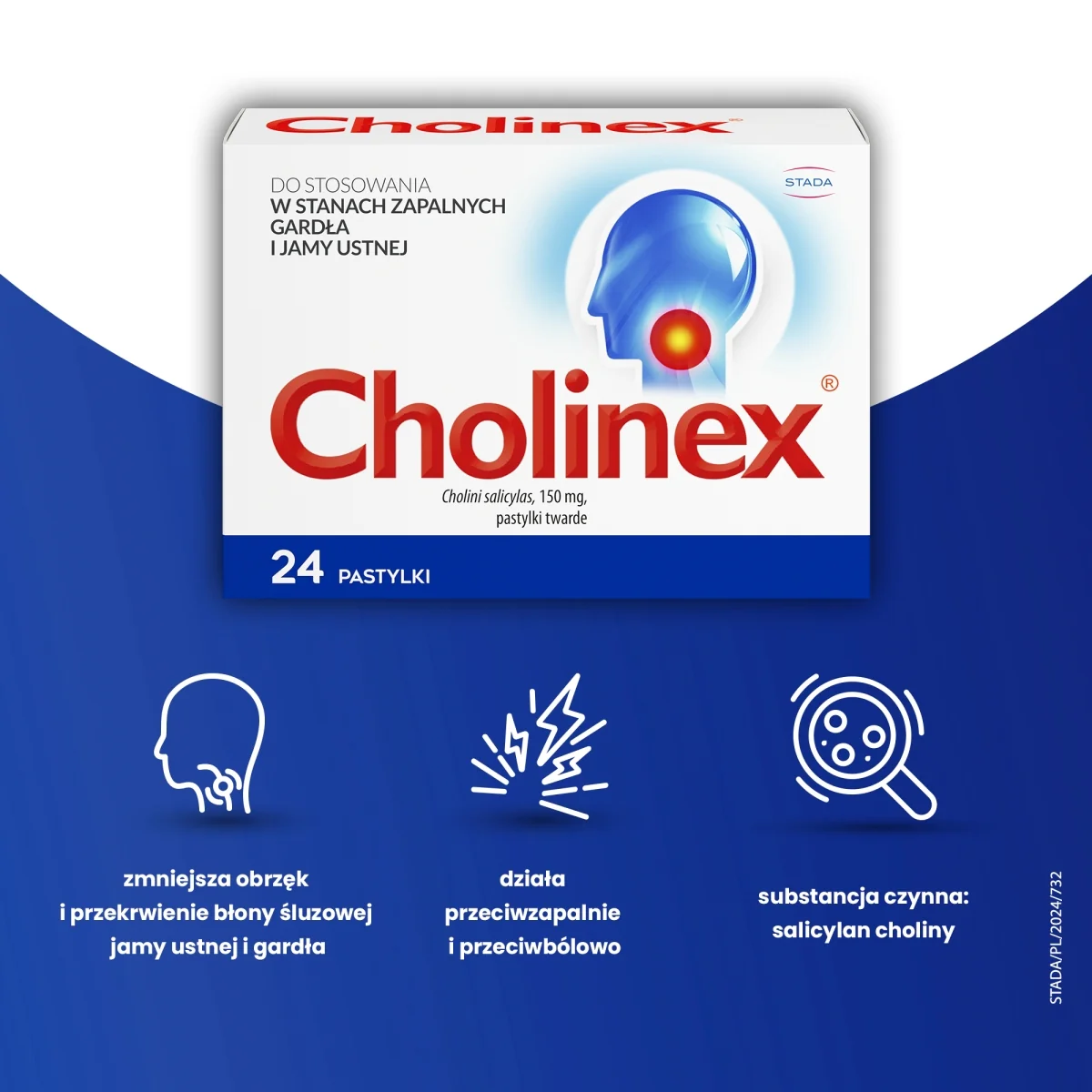 Cholinex 24 pastylki twarde