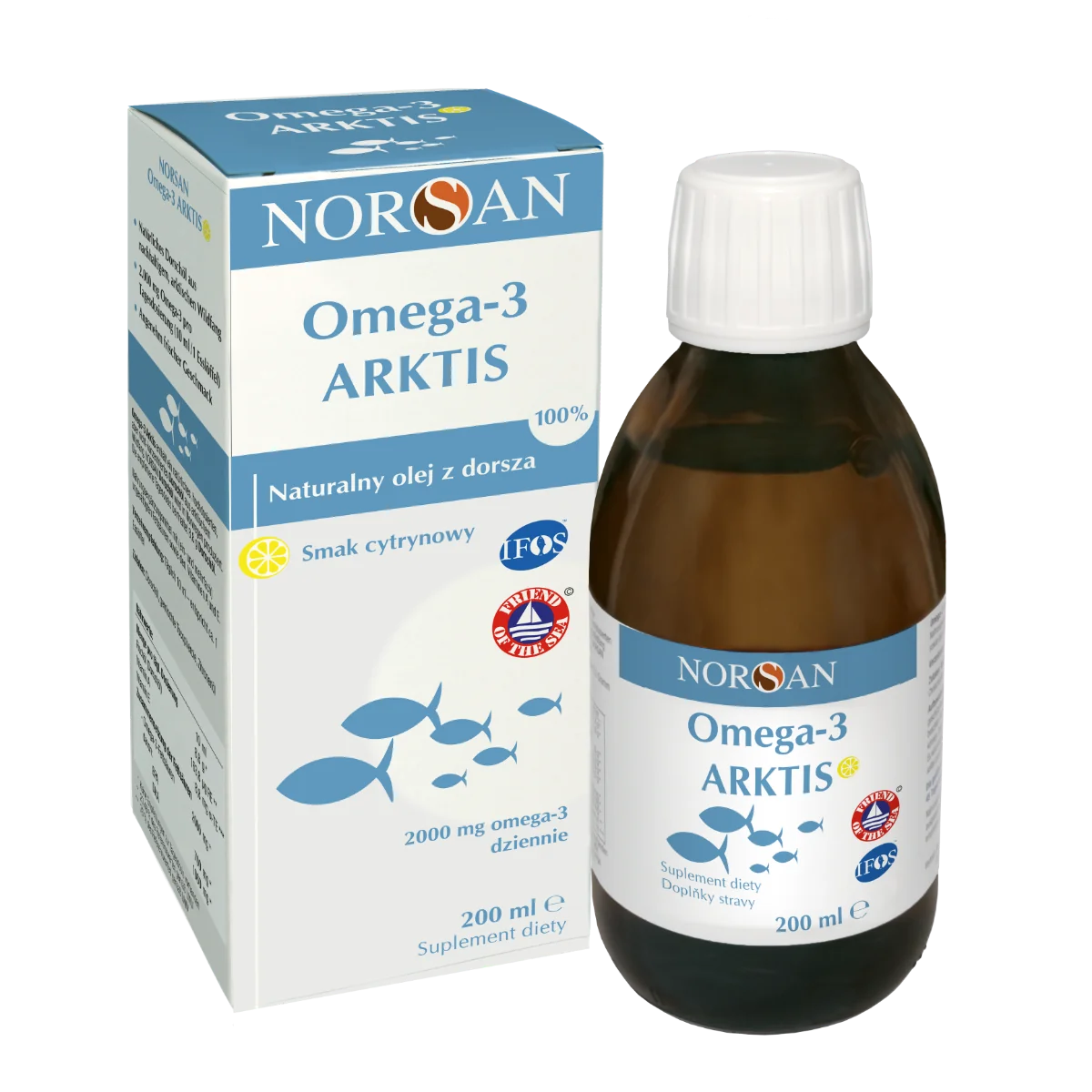 Norsan Omega-3 Artkis naturalny olej z dorsza arktycznego, 200 ml