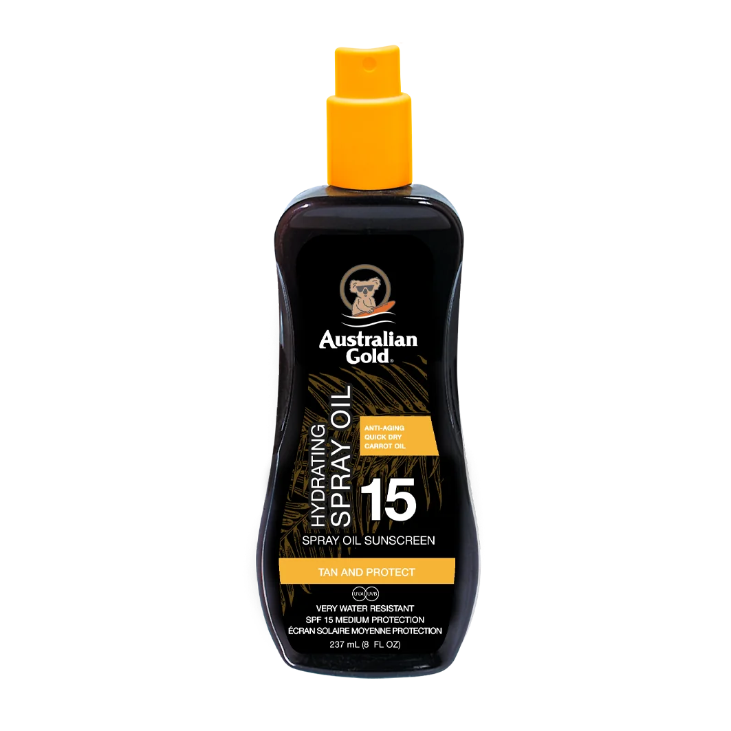Australian Gold Carrot Intensifier Oil Spray olejek do opalania w sprayu SPF 15, 237 ml
