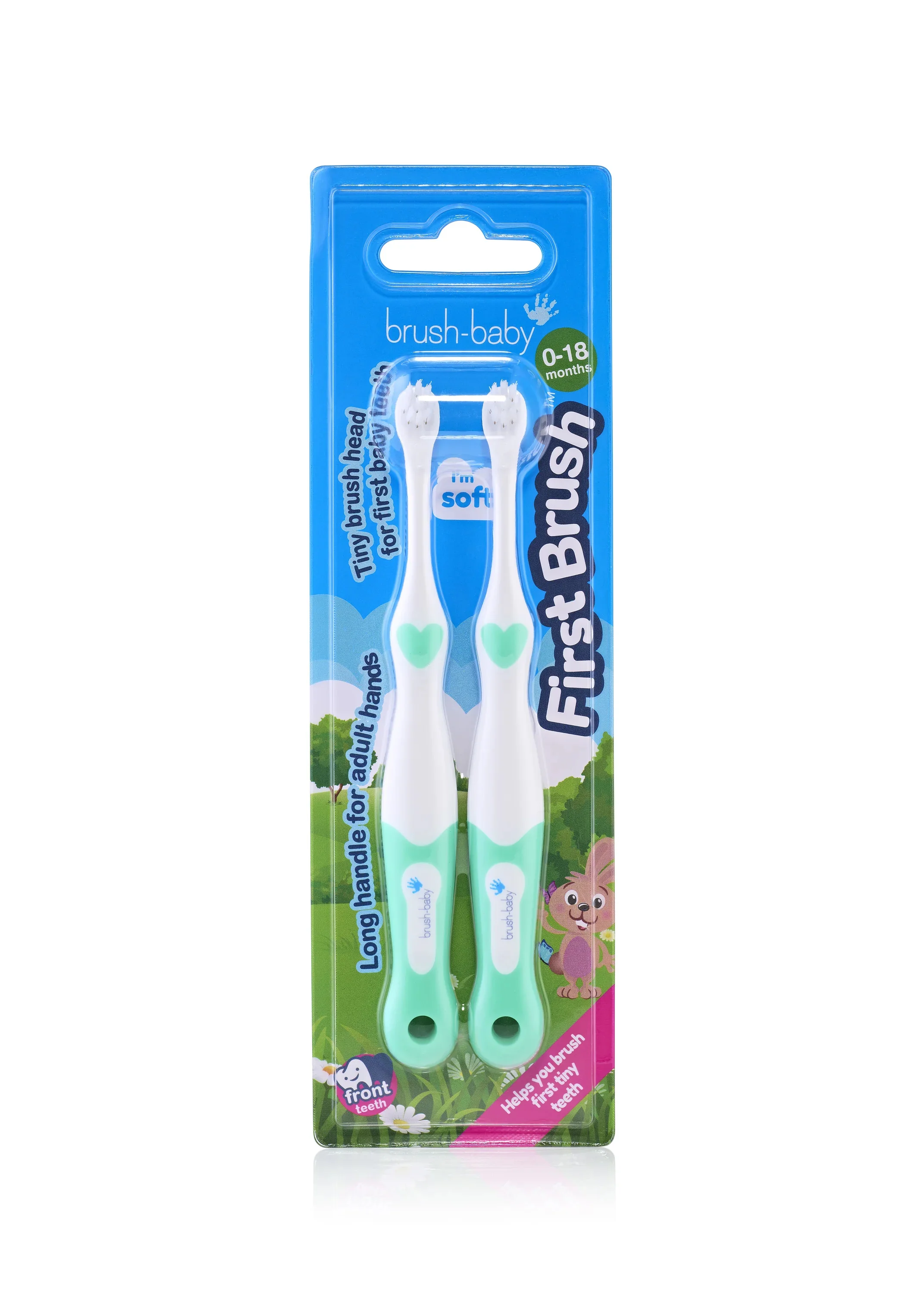 Brush-Baby FirstBrush szczoteczki do zębów dla dzieci 0-18 miesięcy, 2 sztuki