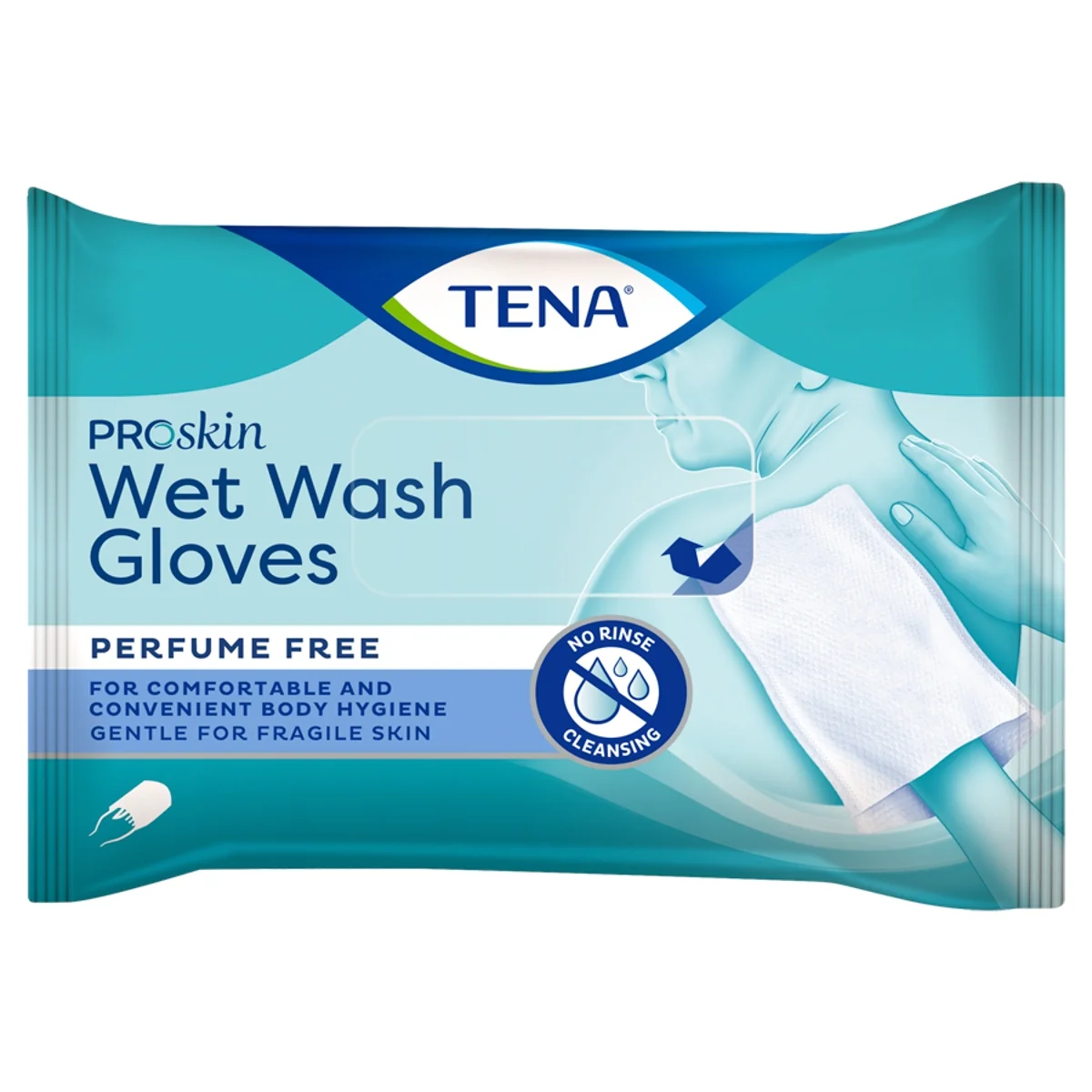 TENA ProSkin Wet Wash Gloves nawilżane myjki, 8 sztuk