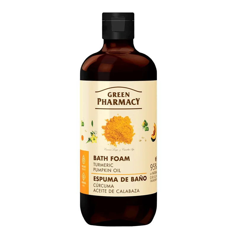 Green Pharmacy pianka do kąpieli Kurkuma i Olej dyniowy, 500 ml