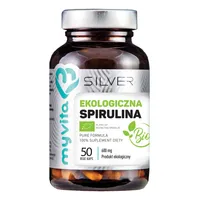 MyVita Silver, Spirulina ekologiczna Bio 600mg, suplement diety, 50 kapsułek