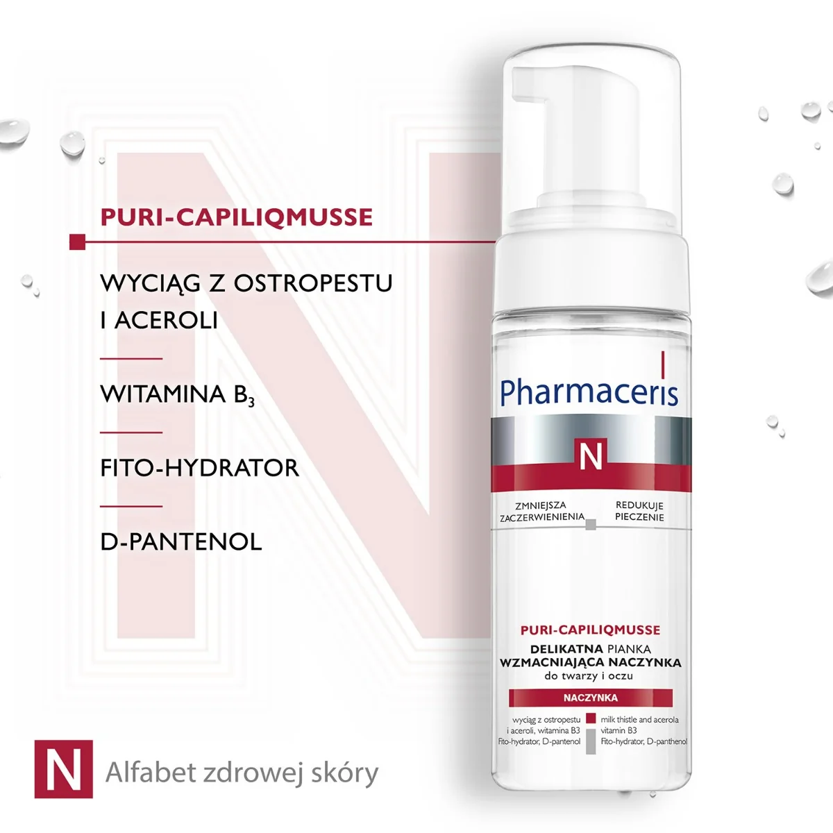 Pharmaceris N Puri-Capiliqmusse delikatna pianka wzmacniająca naczynka 150 ml