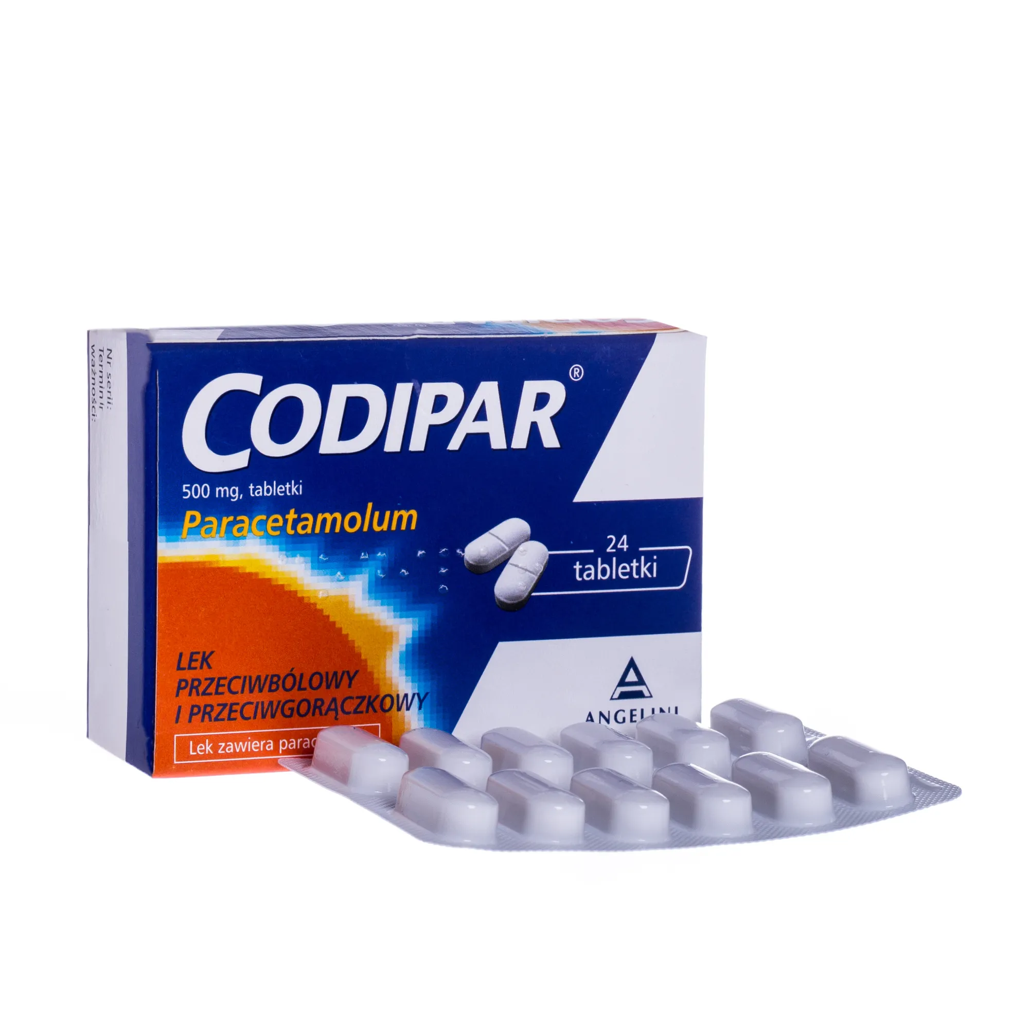Codipar, lek przeciwbólowy i przeciwgorączkowy, 24 tabletki