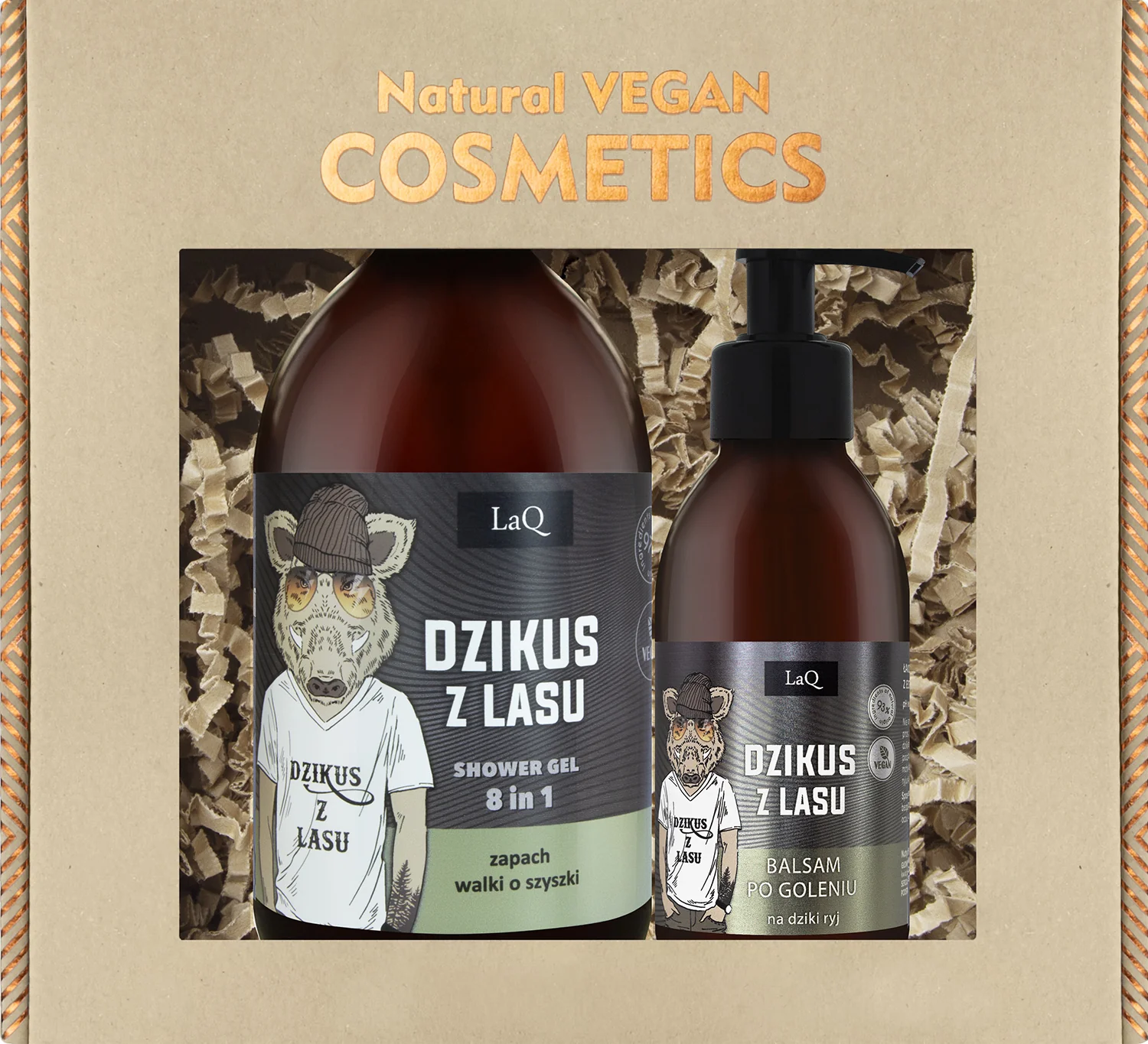 LaQ Zestaw Dzikus z Lasu żel, 500 ml + balsam po goleniu, 150 ml