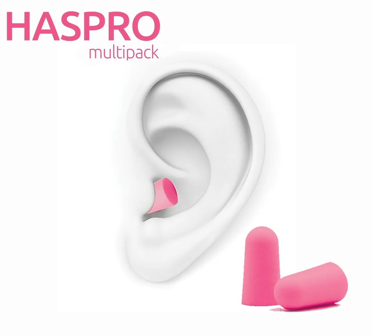 Haspro Multi10, stopery do uszu, kolor różowy, 10 par 