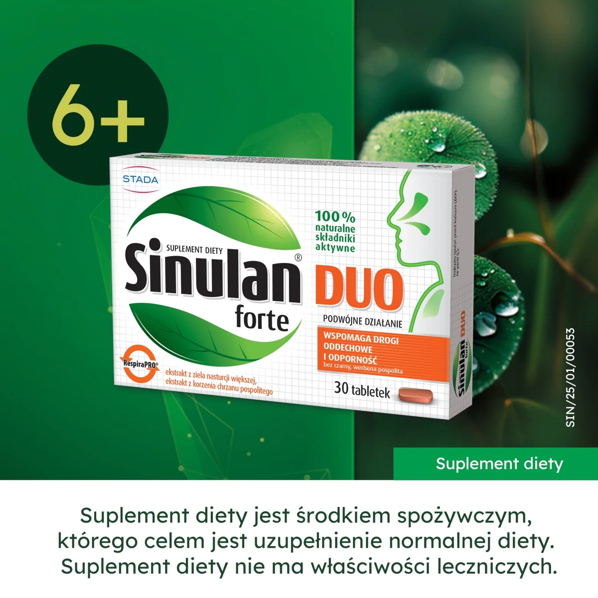 Sinulan forte Duo suplement diety, 30 tabletek powlekanych