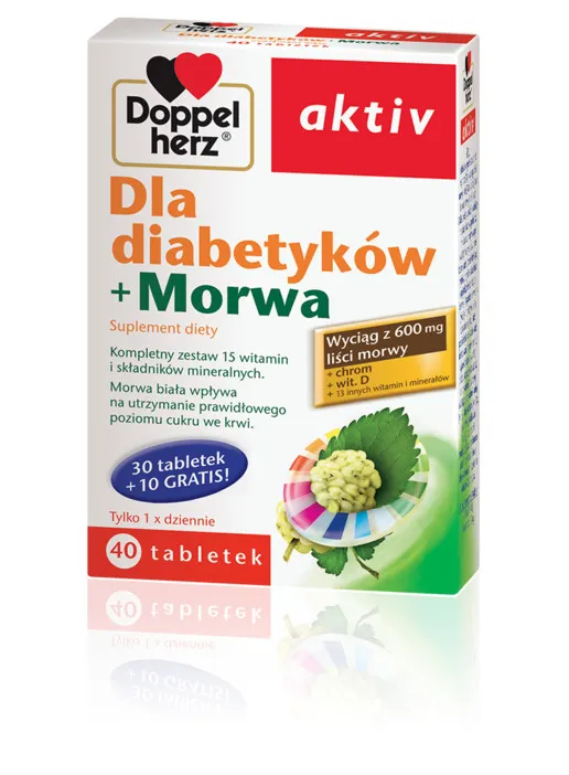 Doppelherz Aktiv Dla Diabetyków+Morwa, suplement diety, 30 tabletek