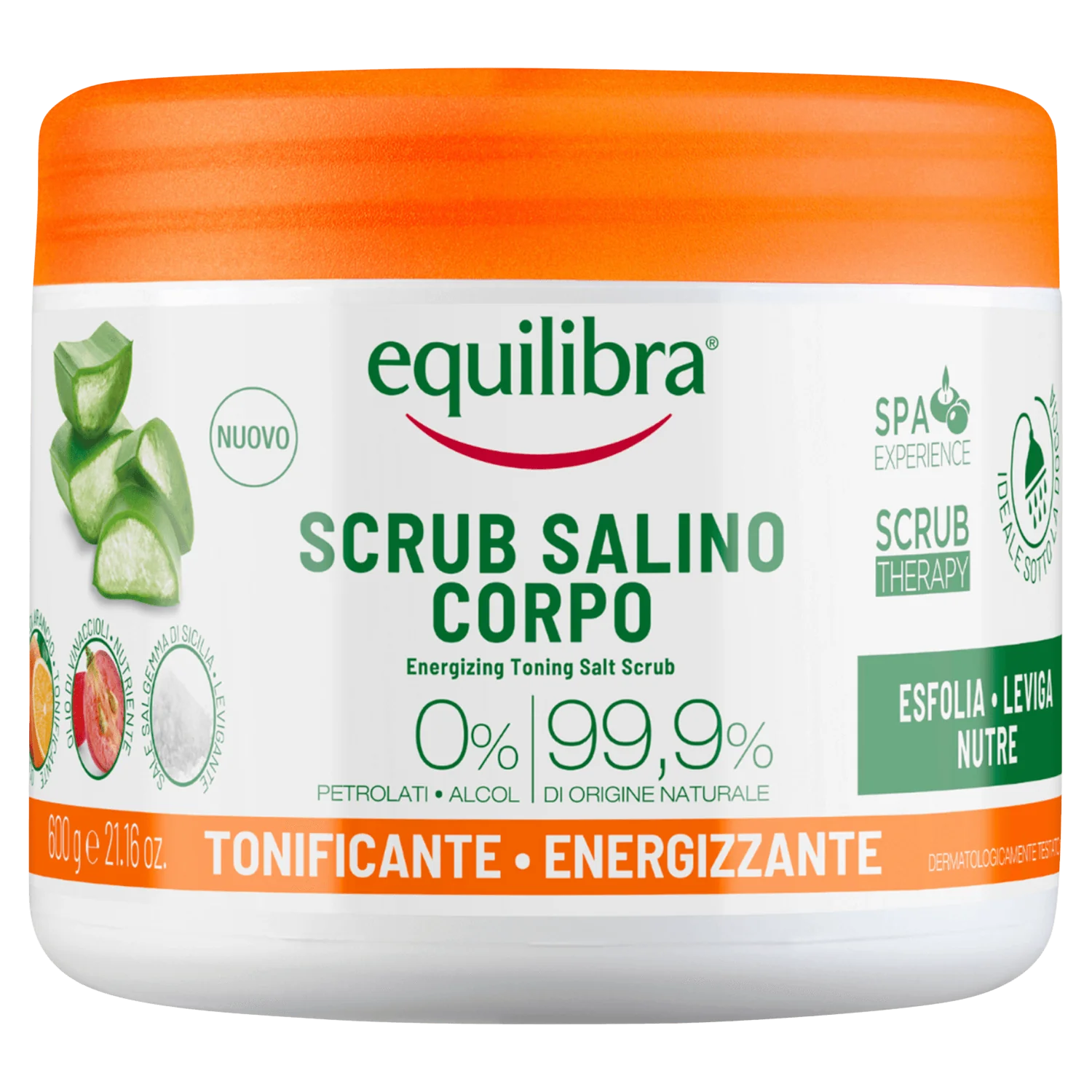 Equilibra tonizująco-energetyzujący peeling solny, 600 g