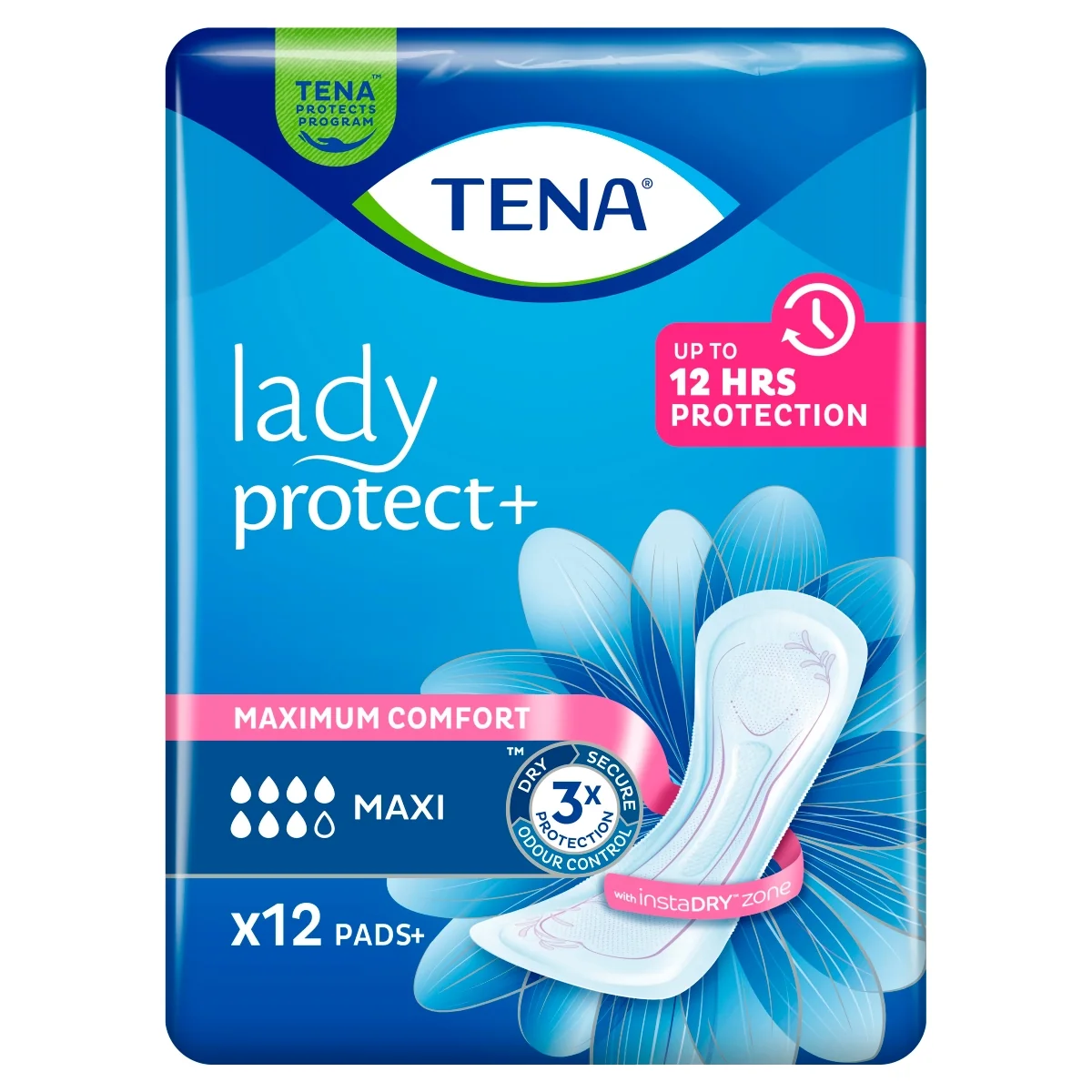 TENA Lady Protect+ podpaski specjalistyczne Maxi, 12 sztuk