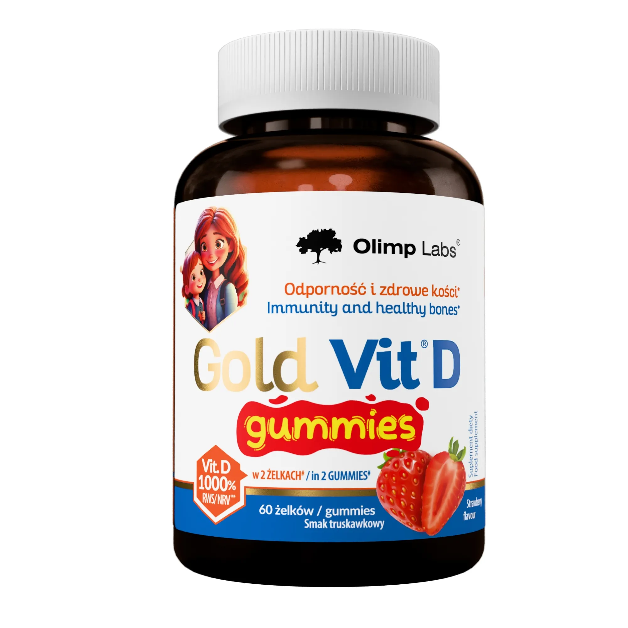 Olimp Gold Vit D Gummies smak truskawkowy, 60 żelek