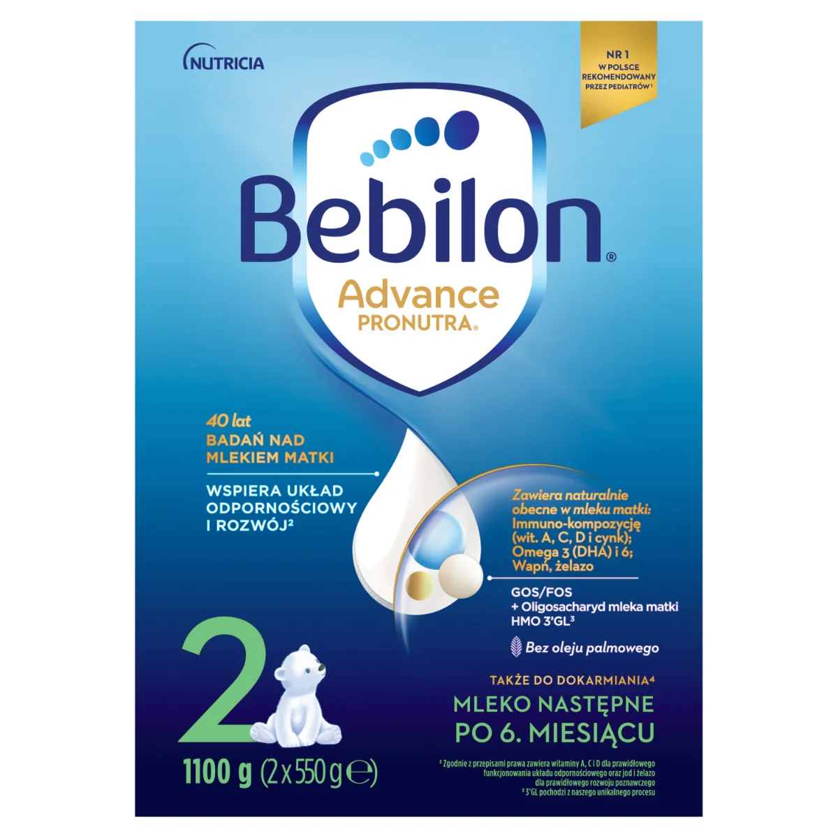 Bebilon 2 Pronutra Advance, mleko następne po 6. miesiącu 1100 g