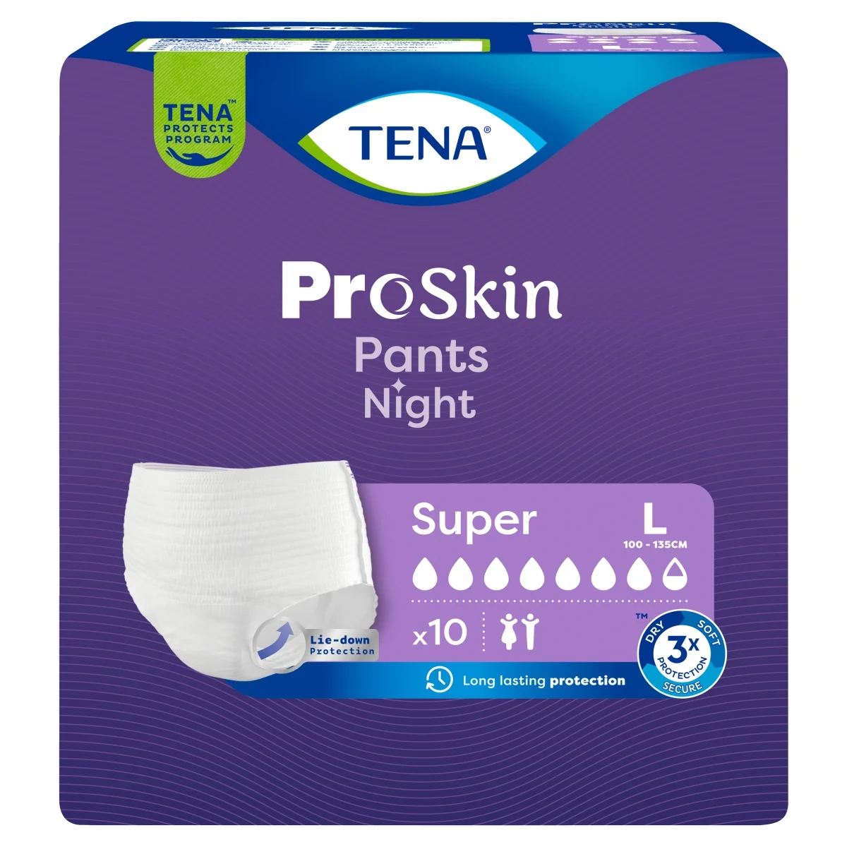 TENA ProSkin Pants Night majtki chłonne Super L, 10 sztuk