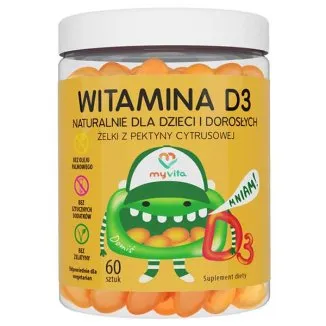 MyVita, Witamina D3, naturalne żelki dla dzieci i dorosłych, suplement diety, 60 sztuk