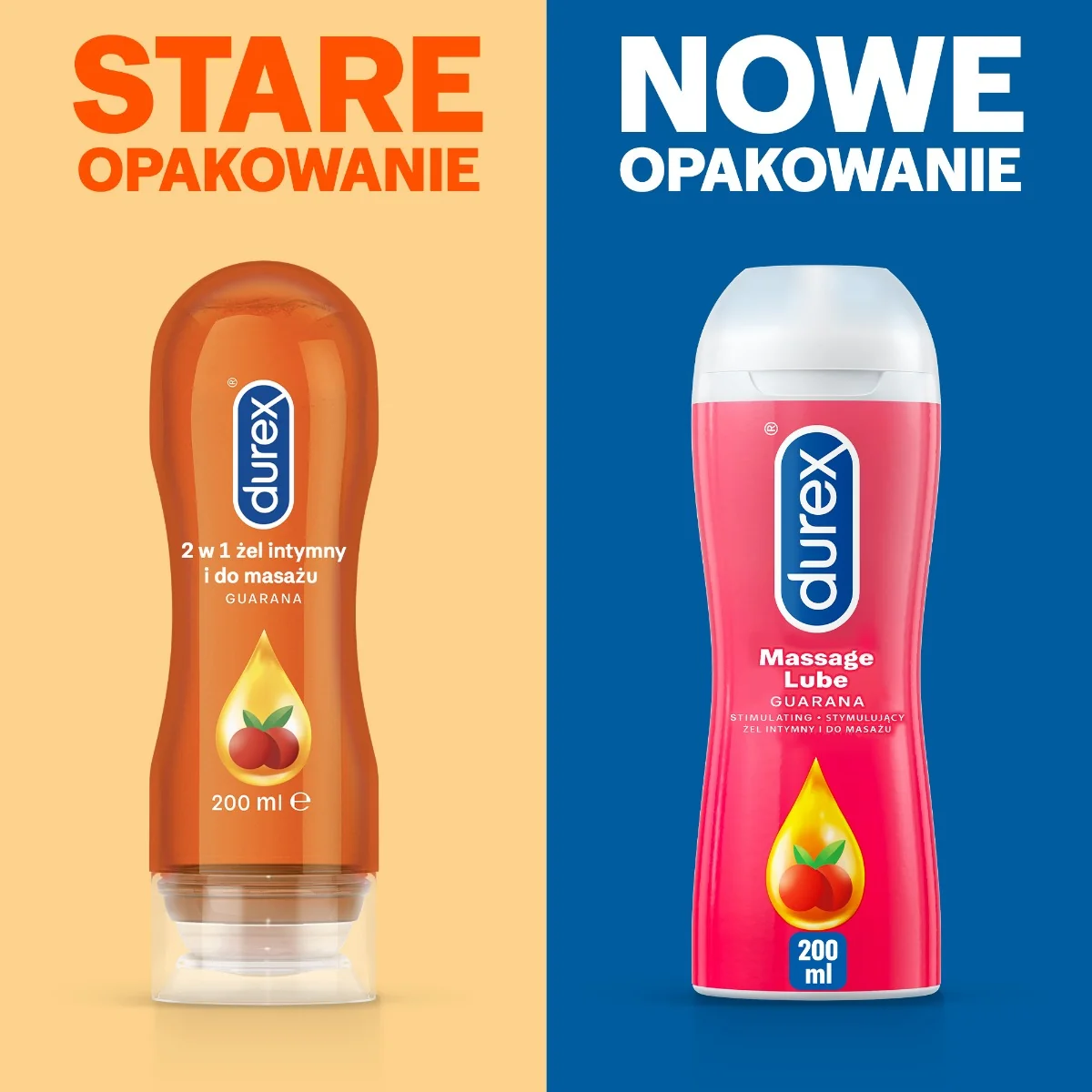 Durex Play Massage 2 w 1 stymulujący, nawilżający żel intymny z pobudzającą guaraną, 200 ml