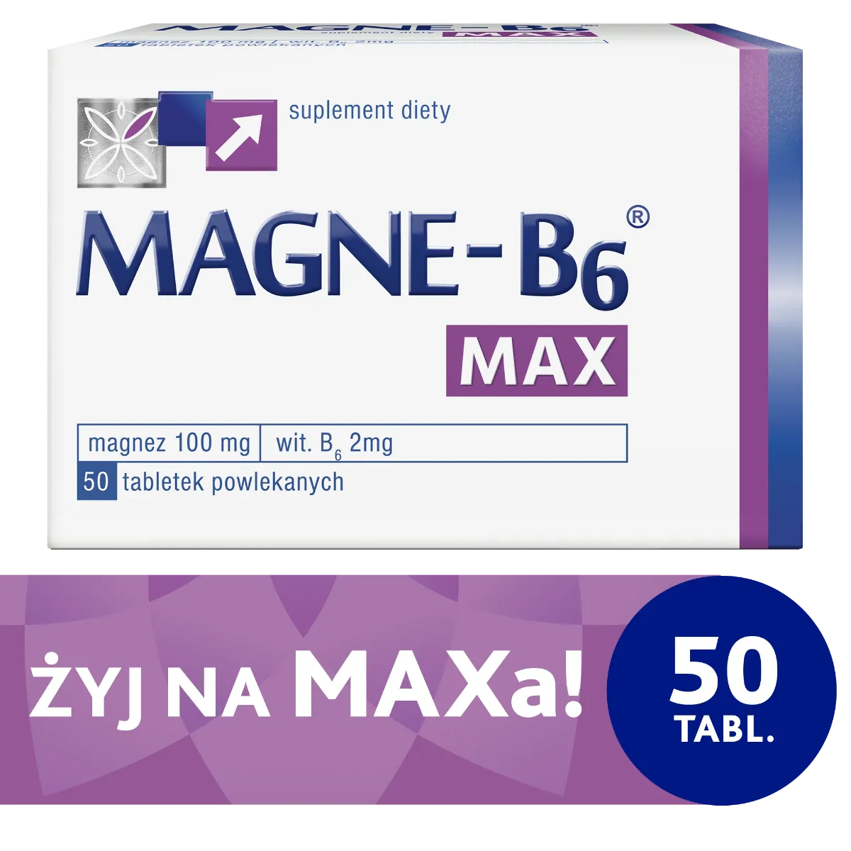 Magne-B6 MAX, suplement diety, 50 tabletek powlekanych 