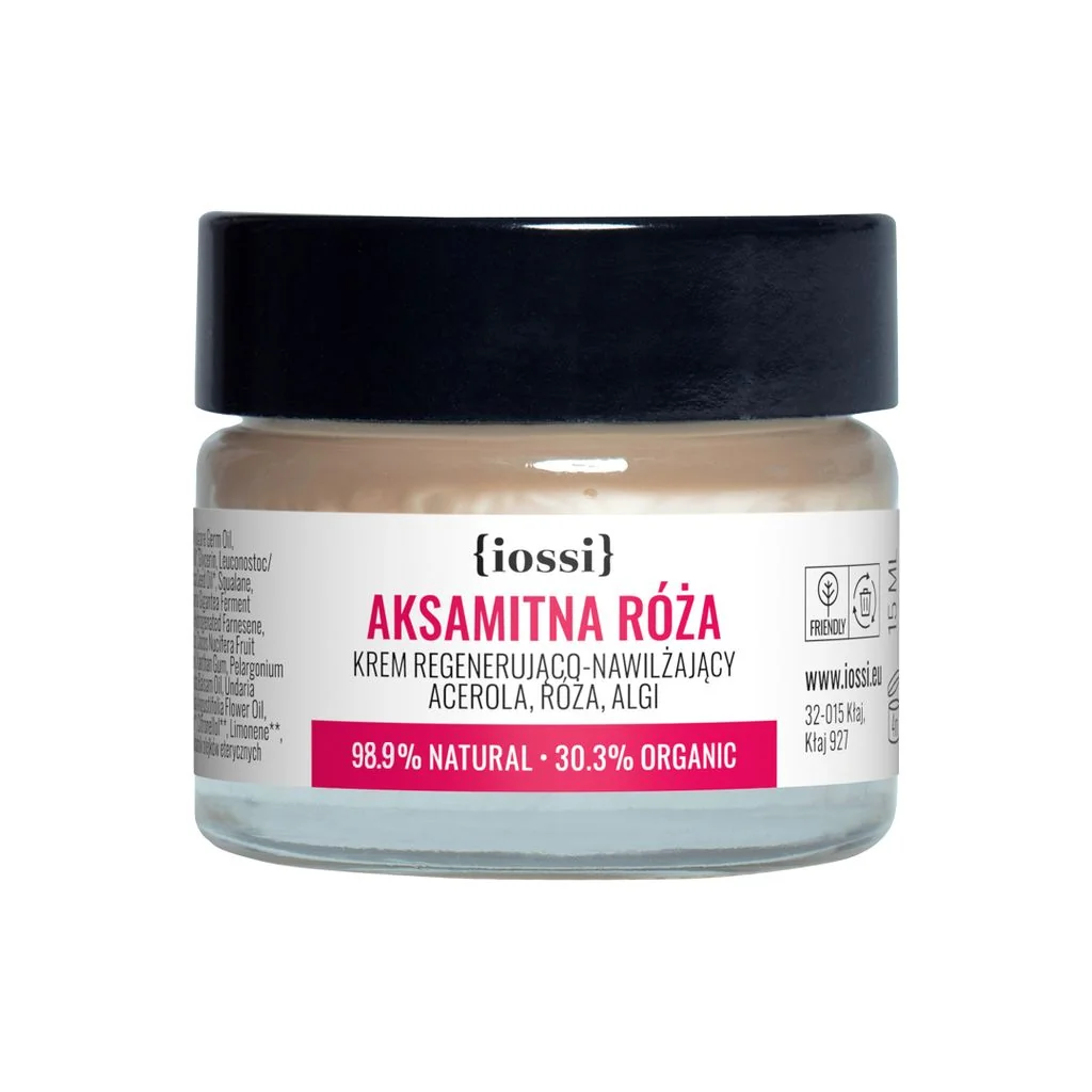 Aksamitna róża Krem regenerująco-nawilżający. Acerola, róża, algi, 15 ml