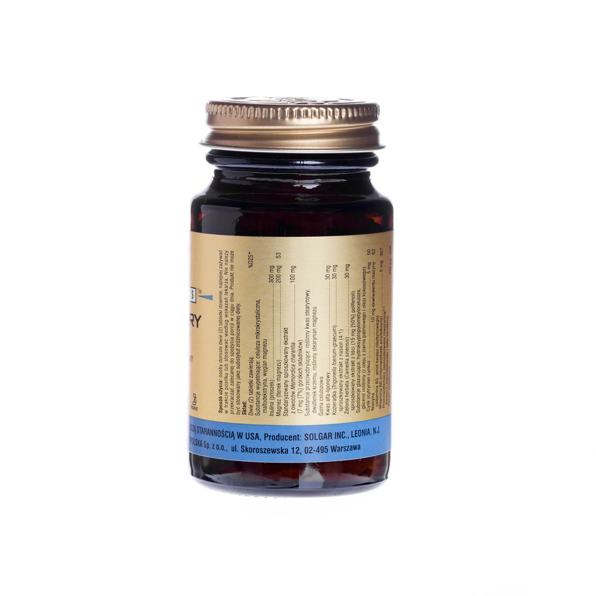 Solgar Modulatory Glukozy, zaawansowany wieloskładnikowy ziołowy suplement diety, 60 tabletek 