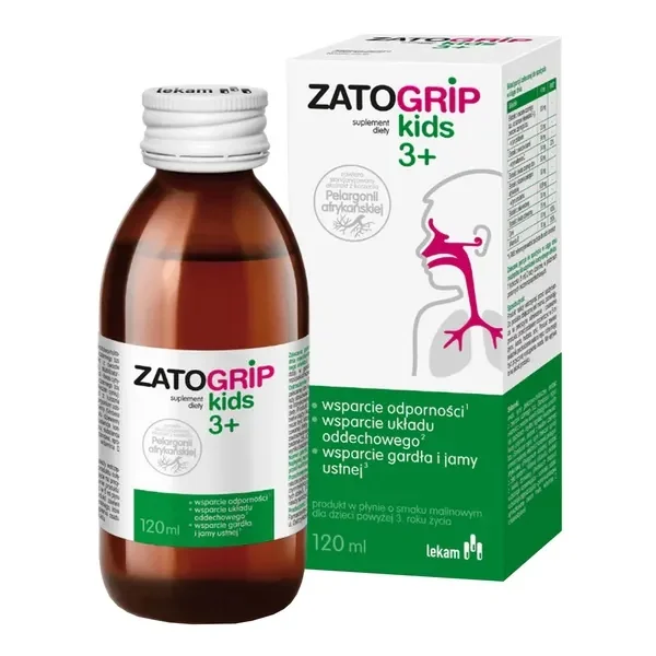 ZatoGrip Kids 3+ smak malinowy, 120 ml