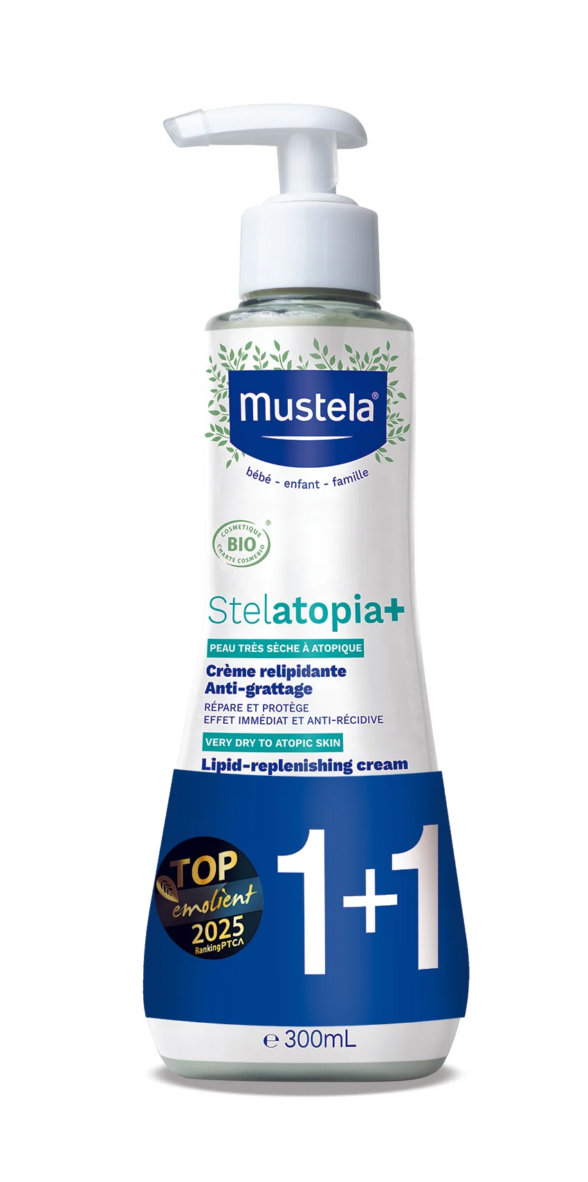 Mustela Duopak Stelatopia®+ krem uzupełniający lipidy, 2 x 300 ml