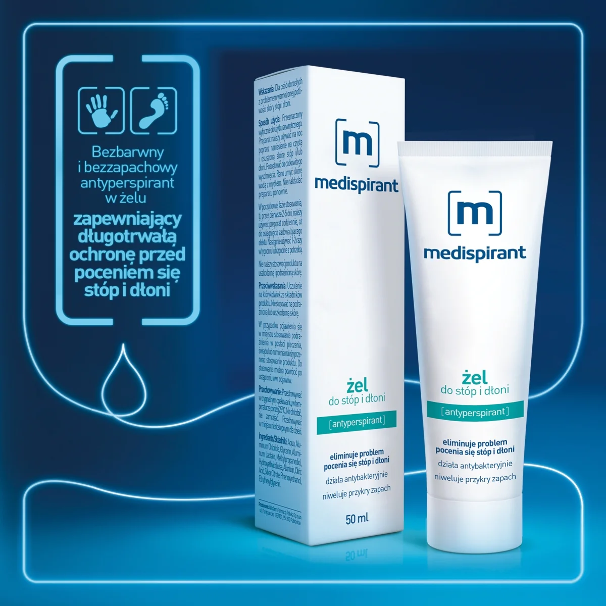 Medispirant żel do stóp i dłoni, 50 ml