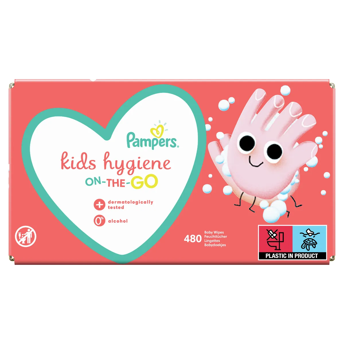 Pampers Kids Hygiene chusteczki nawilżane On-The-Go, 12 x 40 szt. 