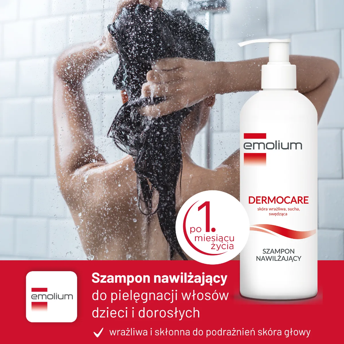 Emolium Dermocare, szampon nawilżający od 1 miesiąca, 400 ml 