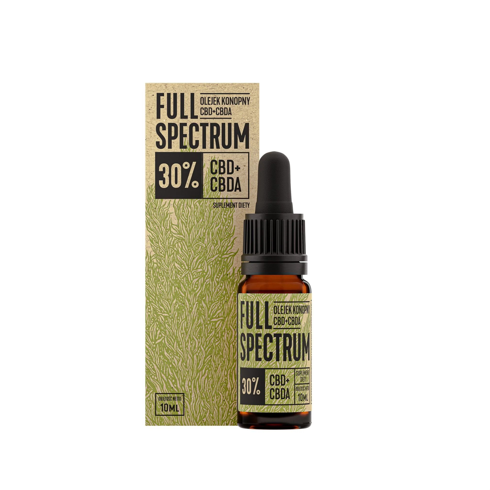 Full Spectrum CBD+CBDA, suplement diety, olejek konopny 30%, 10 ml 10 ml