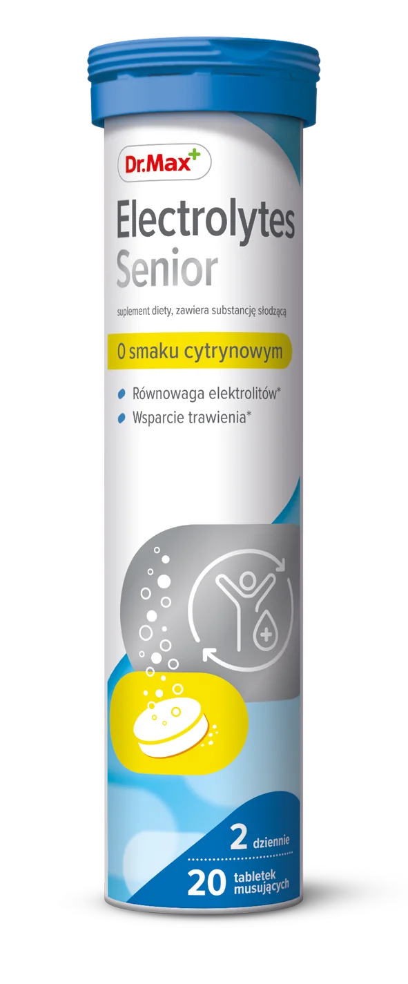 Electrolytes Senior Dr. Max smak cytrynowy, 20 tabletek musujących