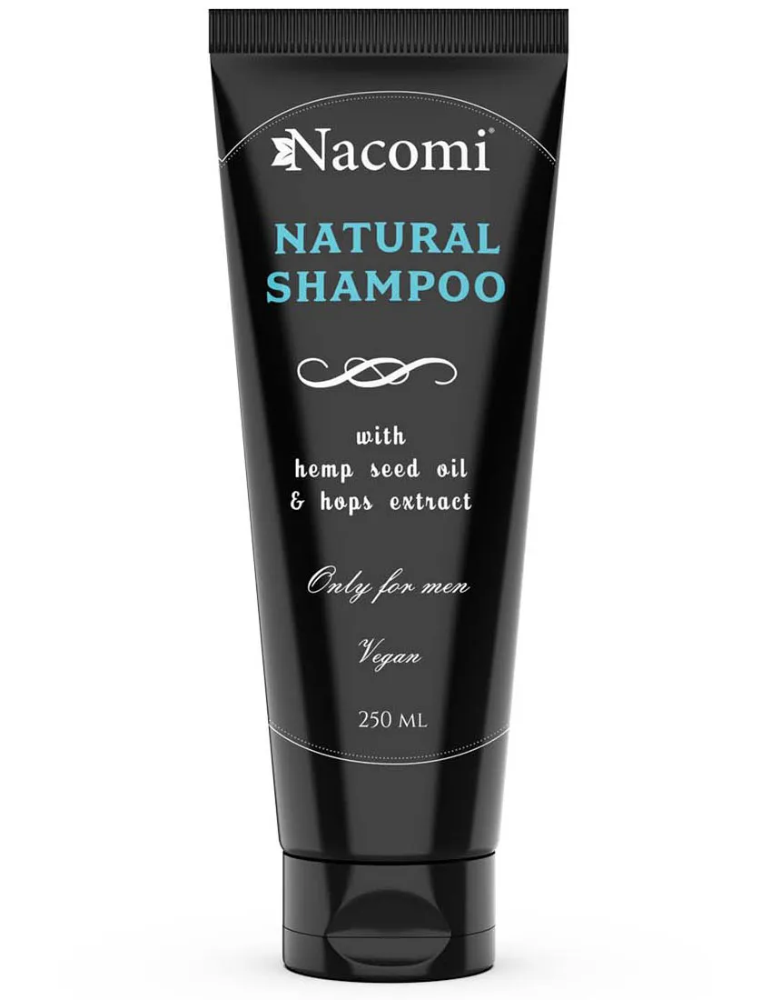 Nacomi Men, szampon do włosów z olejem z konopi i chmielem, 250 ml