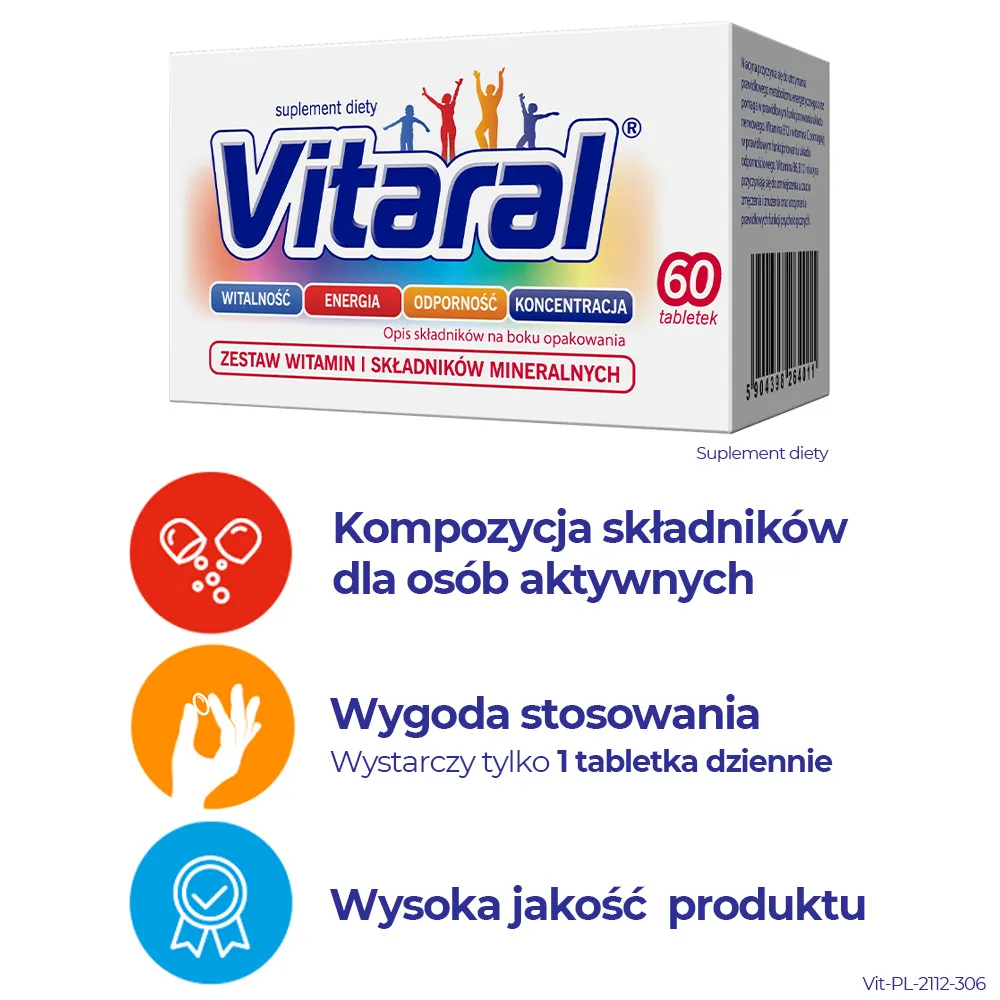 Vitaral, suplement diety, 60 tabletek 